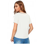 Polyester, Knitting Western Wear T-Shirt (White)