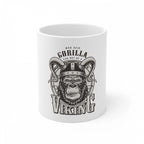 Ceramic Gorila Desing Printed Coffee Mug (Color: White, Capacity:330ml)