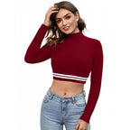 Western Wear Hosiery Crop-Top (Maroon)