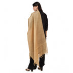 Women's Chanderi Solid Dupatta (Gold, Length: 2.25 to 2.50 Mtr)