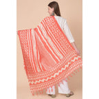 Women's Art Silk Printed Dupatta (Orange, Length: 2.25 to 2.50 Mtr)
