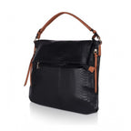 Faux Leather Textured Sling Bag (Black)