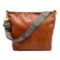 PU Leather Medium Sling bag Zipper Handbag (Brown)