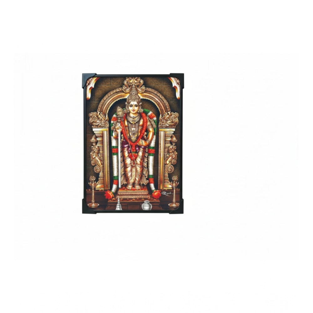 Wooden Sri Subramaniyan Swamy Murugan Table Top Devotional Player (Multicolor)