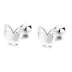 925 Sterling Silver Sweet Double Butterfly Thread Stud Earrings