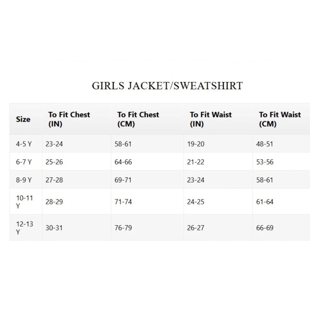 Girl's Fleece Printed Long Sleeves Hoodie Jacket (Magenta)