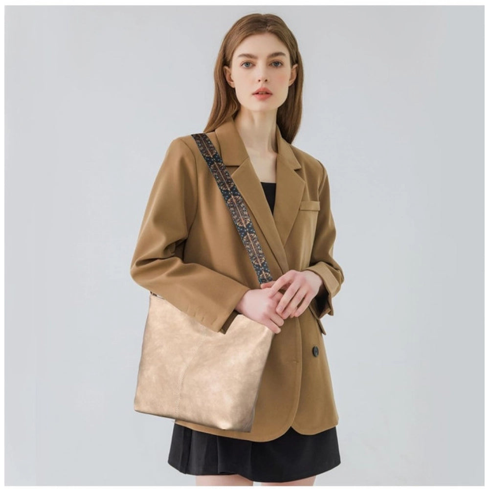 PU Leather Zipper Handbag (Beige)