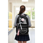 Unisex PU Leather Solid Medium Zipper Backpack (Black)