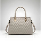 PU Leather Solid Shoulder Zipper Handbag (Grey)