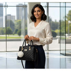 PU Leather Solid Shoulder Zipper Handbag (Black)