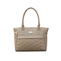 PU Leather Solid Shoulder Zipper Handbag (Beige)
