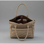 PU Leather Solid Shoulder Zipper Handbag (Beige)