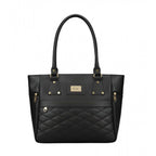 PU Leather Solid Shoulder Zipper Handbag (Black)
