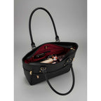 PU Leather Solid Shoulder Zipper Handbag (Black)