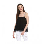 Embellished Shoulder Straps Top (Black)