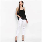 Embellished Shoulder Straps Top (Black)