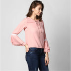 Solid Bell Sleeve Top (Pink)