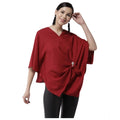 Solid Cape Sleeve Top (Red)