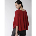 Solid Cape Sleeve Top (Red)