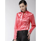 Solid Long Sleeves Top (Coral)