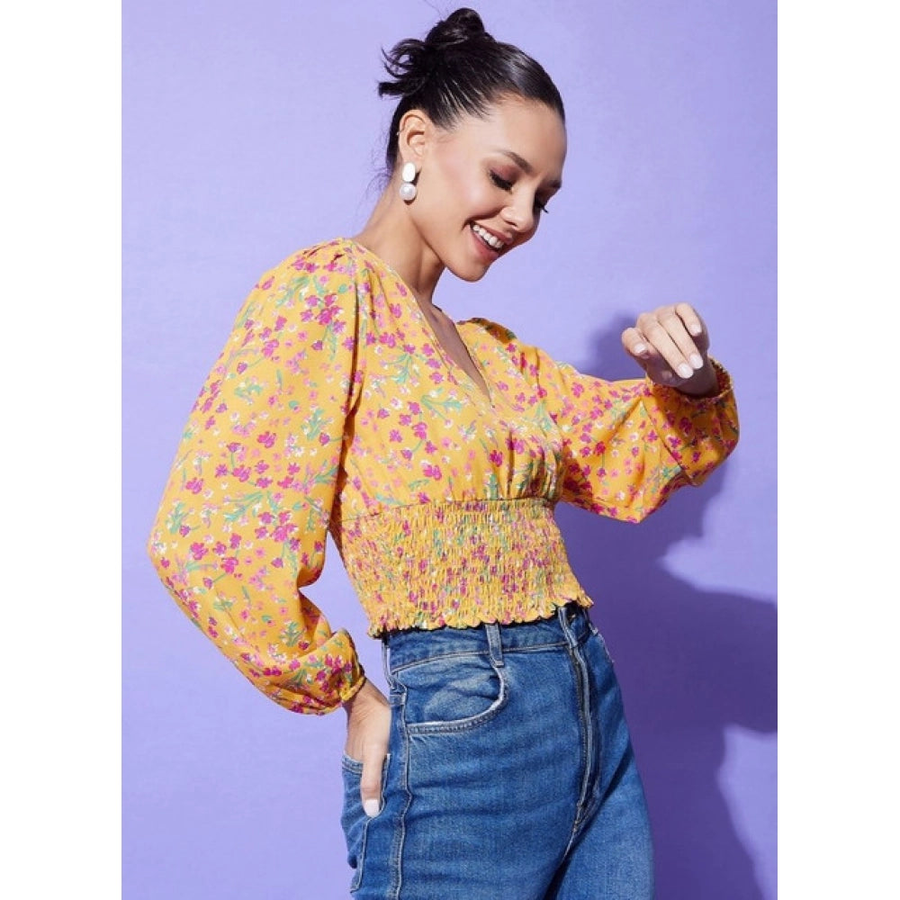 Floral Long Sleeves Top (Multicolor)