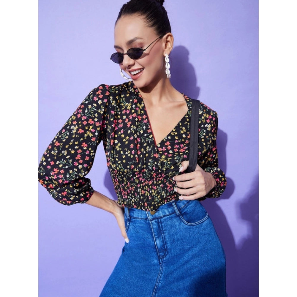 Floral Long Sleeves Top (Multicolor)