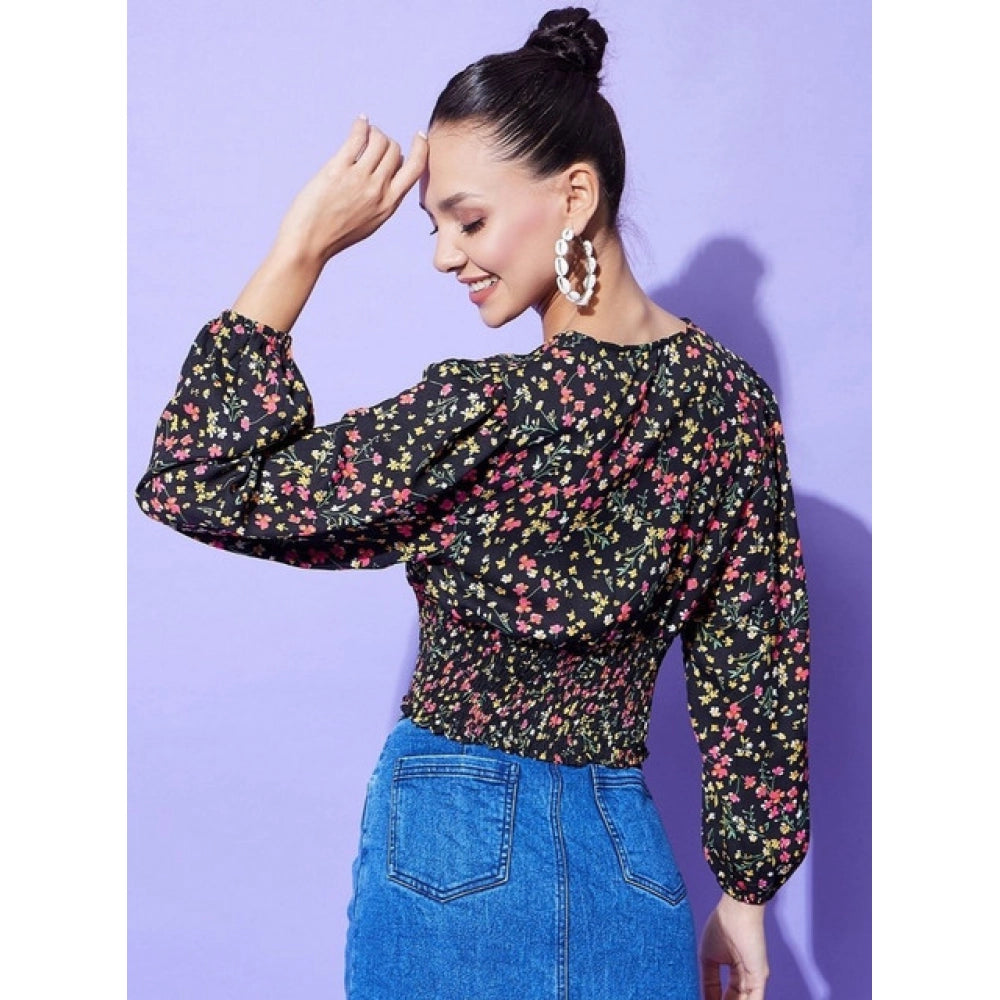 Floral Long Sleeves Top (Multicolor)