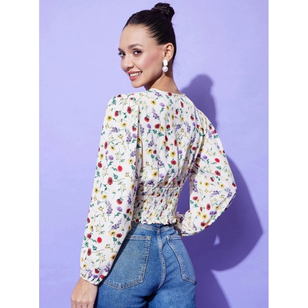 Floral Long Sleeves Top (Multicolor)