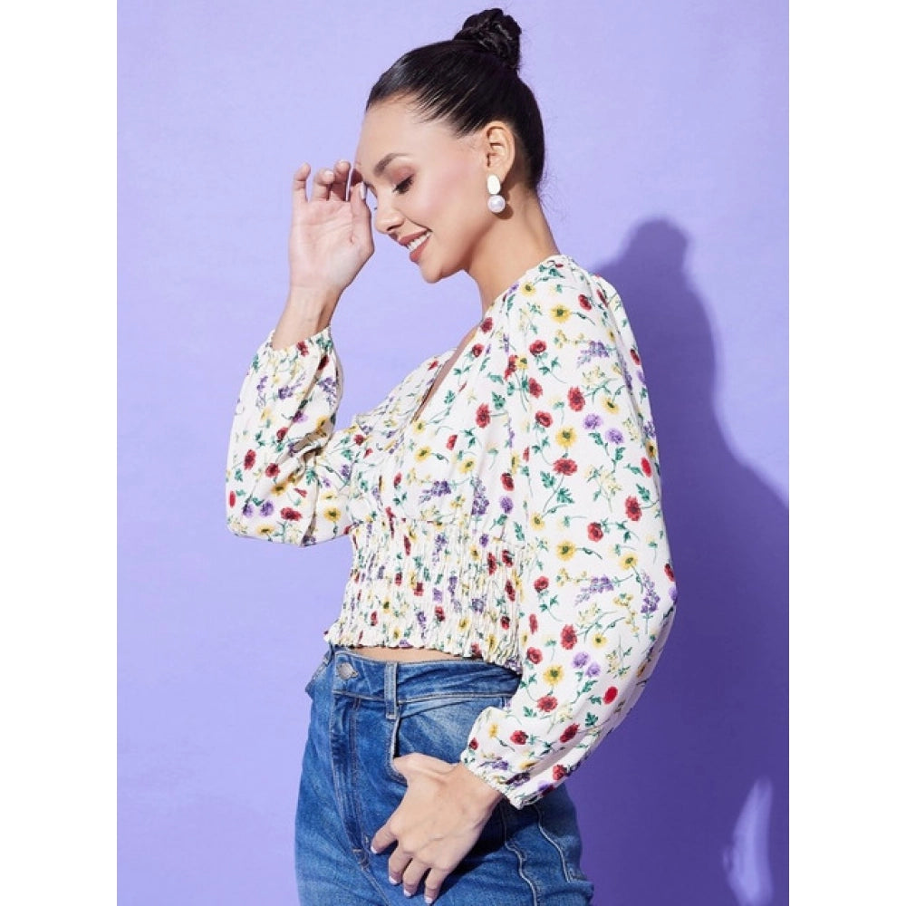 Floral Long Sleeves Top (Multicolor)