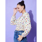Floral Long Sleeves Top (Multicolor)
