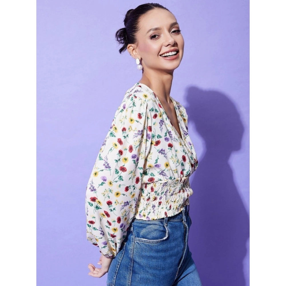Floral Long Sleeves Top (Multicolor)