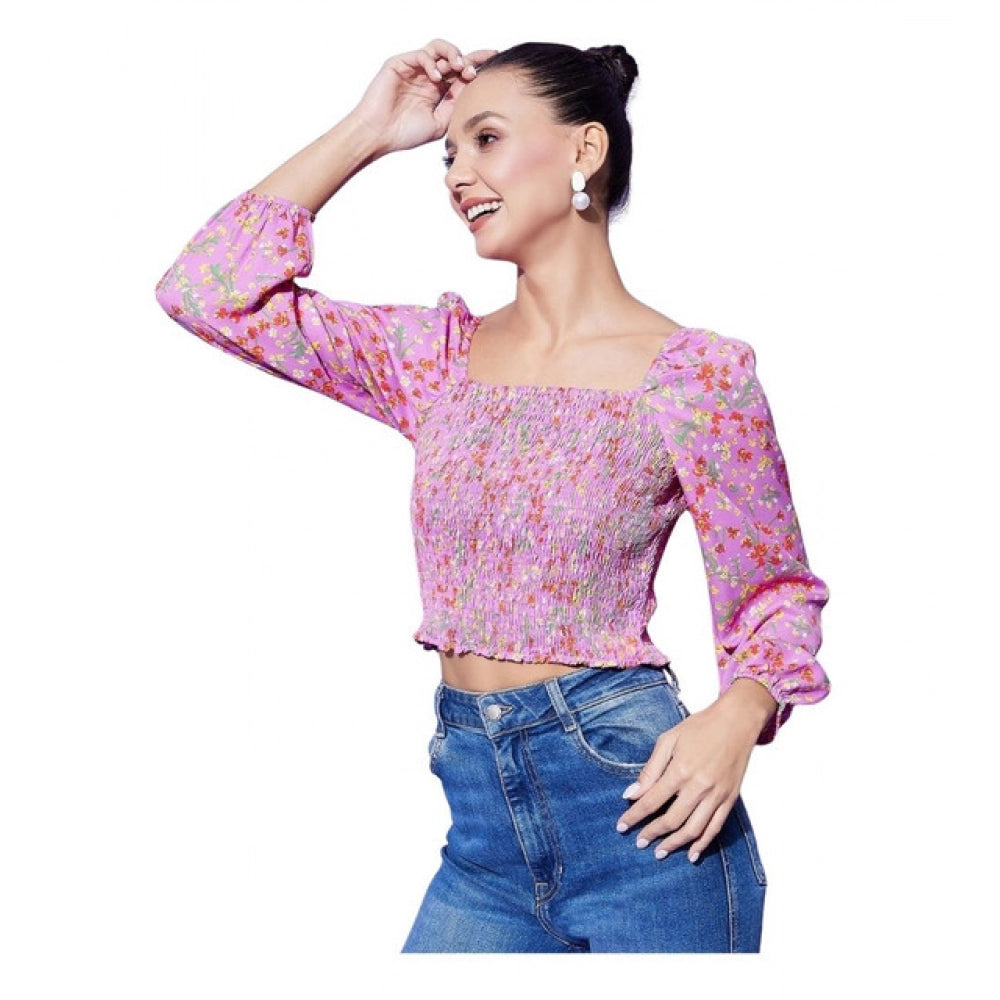 Floral Long Sleeves Top (Multicolor)