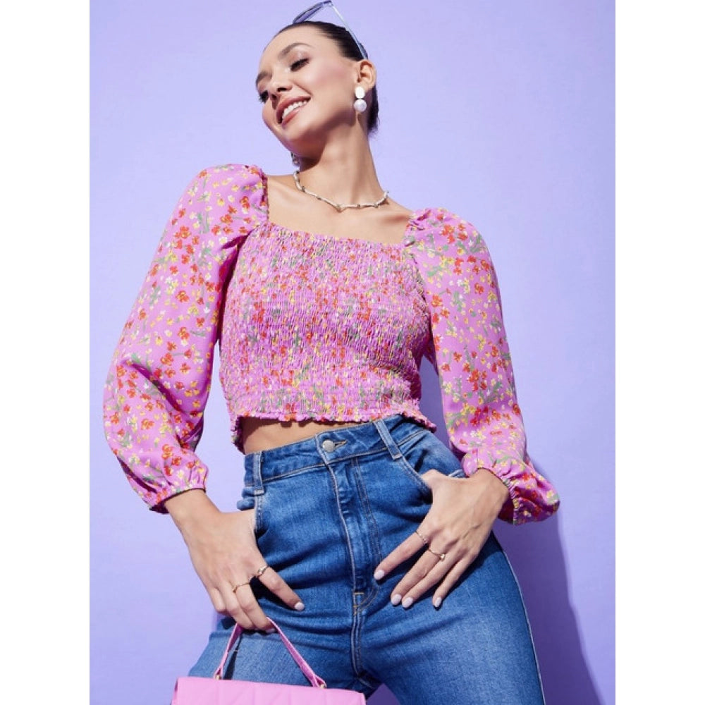 Floral Long Sleeves Top (Multicolor)