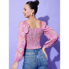 Floral Long Sleeves Top (Multicolor)