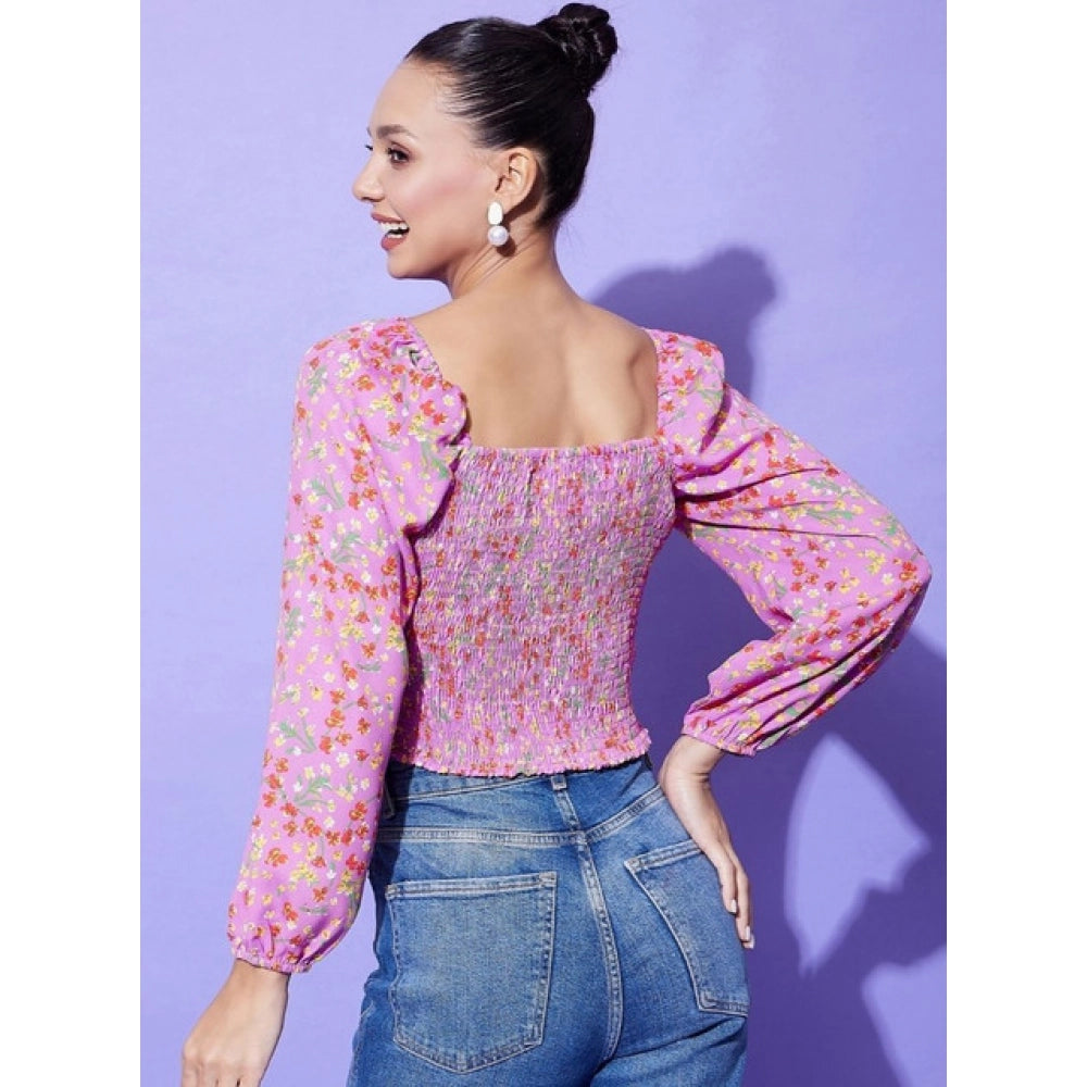 Floral Long Sleeves Top (Multicolor)