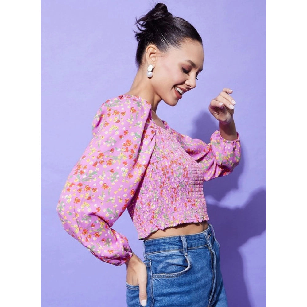 Floral Long Sleeves Top (Multicolor)