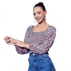 Floral Long Sleeves Top (Multicolor)