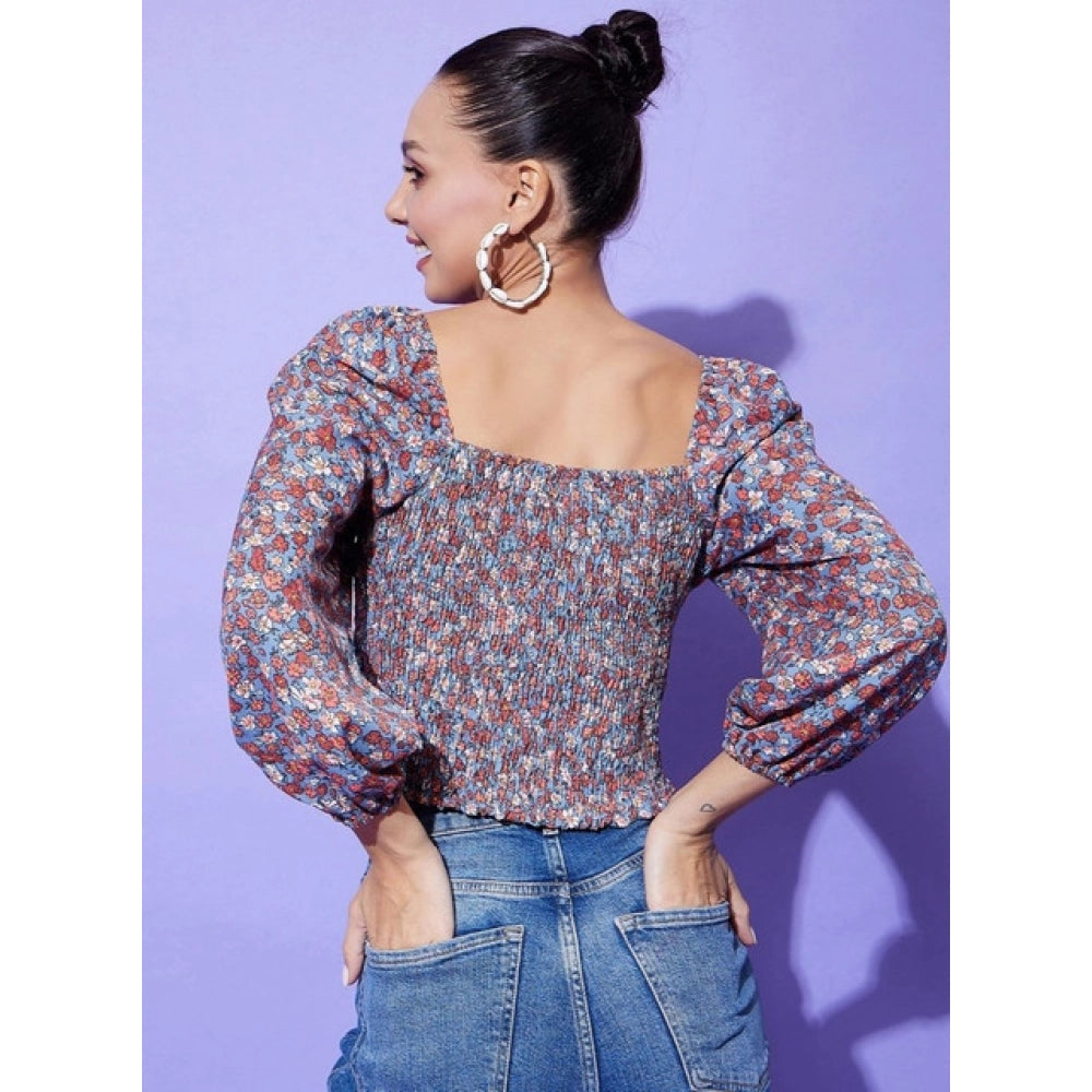 Floral Long Sleeves Top (Multicolor)
