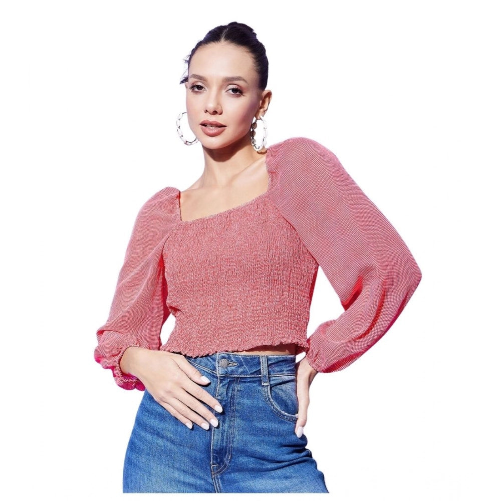 Floral Long Sleeves Top (Red)