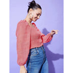 Floral Long Sleeves Top (Red)