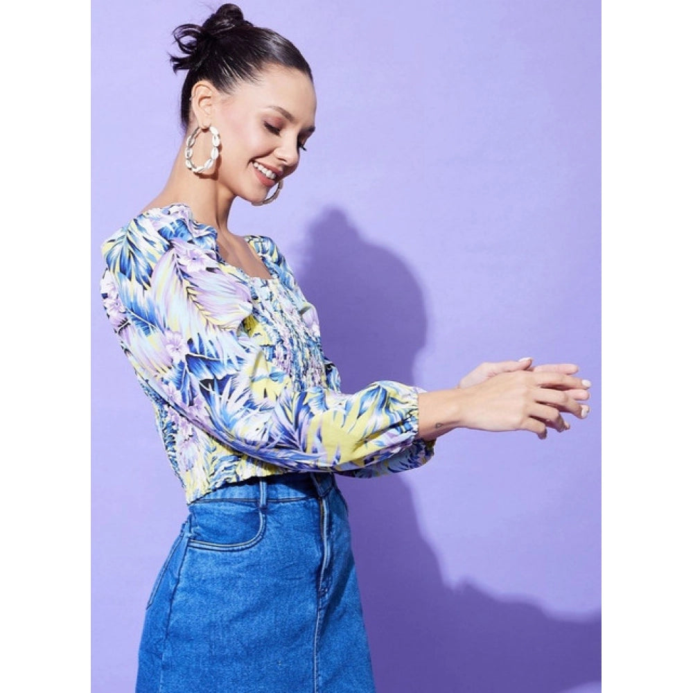 Floral Long Sleeves Top (Multicolor)