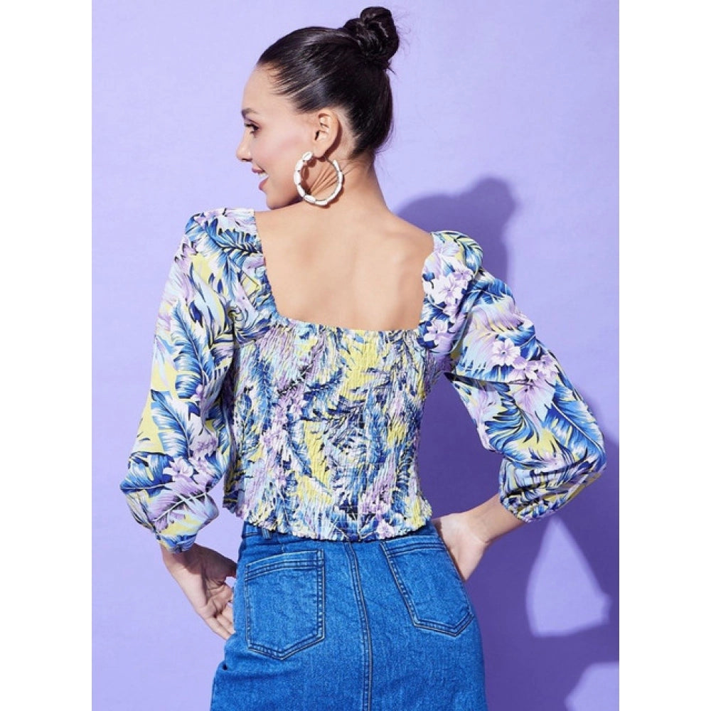 Floral Long Sleeves Top (Multicolor)