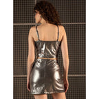 Solid Shoulder Straps Top (Silver)