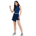 Denim Lycra Solid Sleeveless Top (Blue)