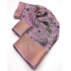 Printed Saree With Unstitched Blouse 5.5Mtr (Pink)