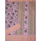Printed Saree With Unstitched Blouse 5.5Mtr (Pink)