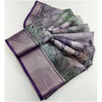 Printed Saree With Unstitched Blouse 5.5Mtr (Multicolor)