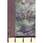 Printed Saree With Unstitched Blouse 5.5Mtr (Multicolor)