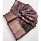 Printed Saree With Unstitched Blouse 5.5Mtr (Multicolor)