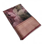 Printed Saree With Unstitched Blouse 5.5Mtr (Multicolor)